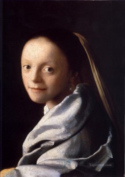 ヨハネス・フェルメール Painting - 若い女性の研究 バロック様式 ヨハネス・フェルメール